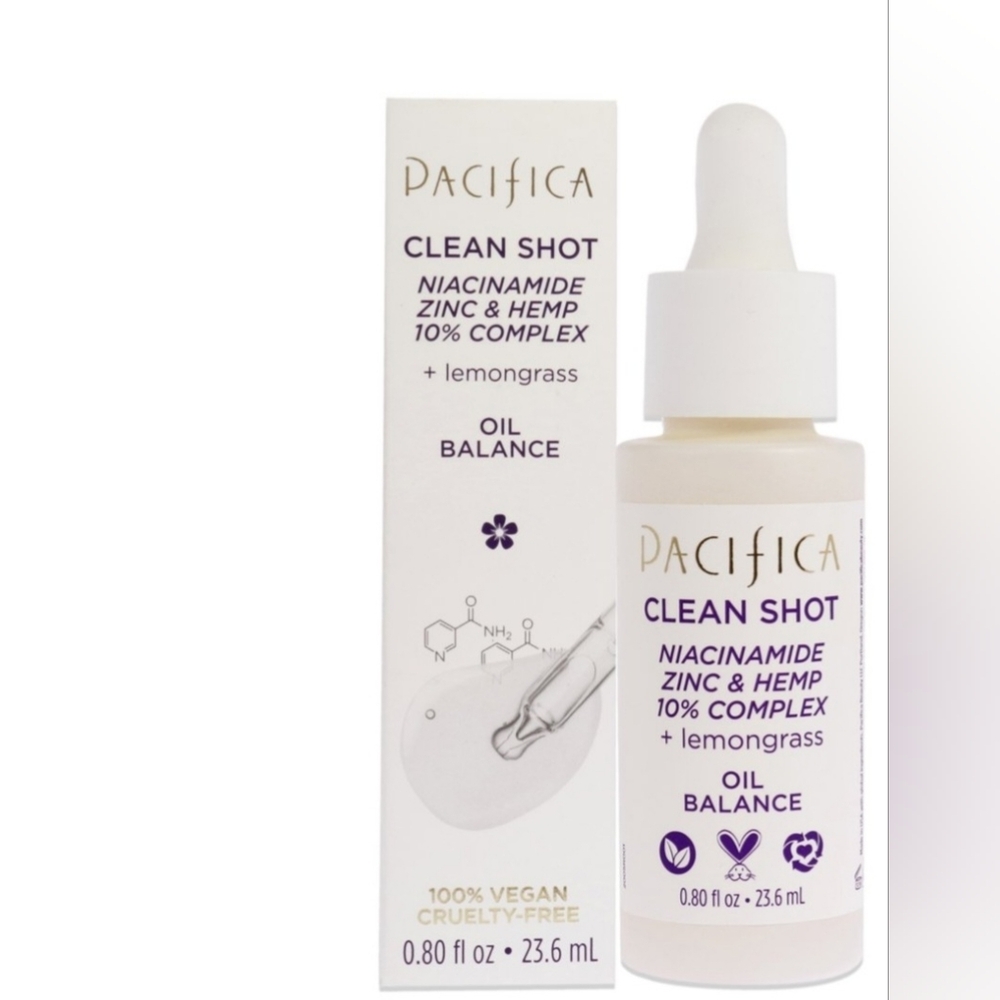 Pacifica Cleanโ Shot Niacinamide Zinc & Hemp 10% Complex + Lemongrass serum new
